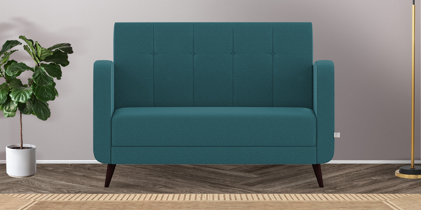 Wiki Velvet 2 Seater Sofa In Arabian Green Colour - Febonic Living