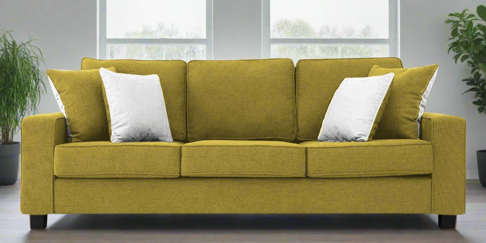 Ladybug Fabric 3 Seater Sofa In Parrot Green Colour - Febonic Living