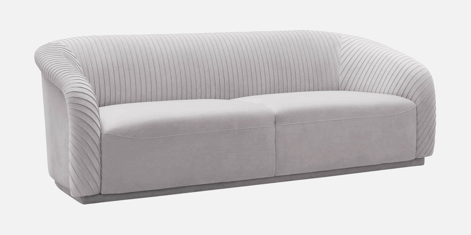Yara Velvet Fabric 3 Seater Sofa In Concrete Grey Colour - Febonic Living