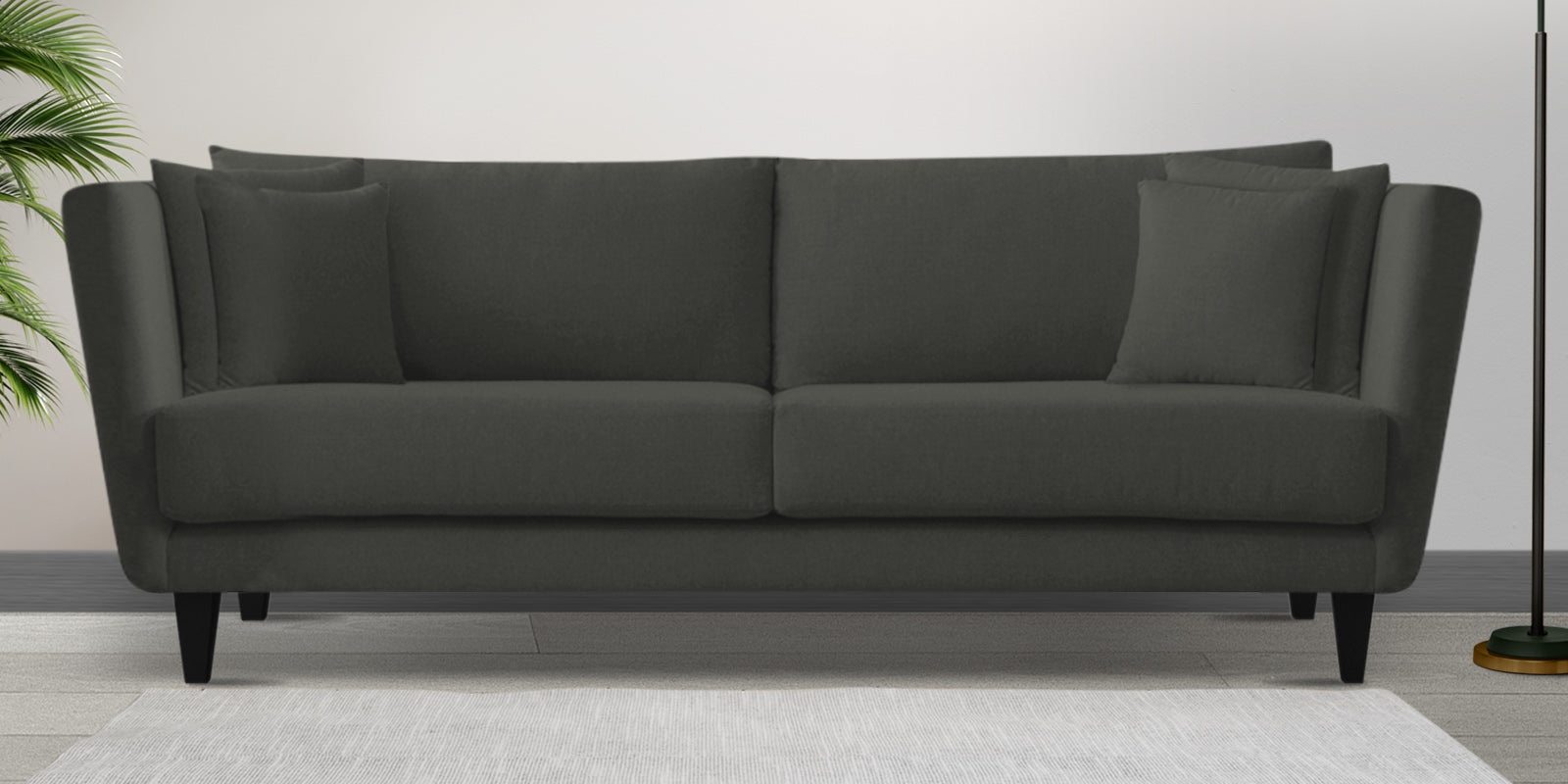 Norway Velvet 3 Seater Sofa In Hory Grey Colour - Febonic Living