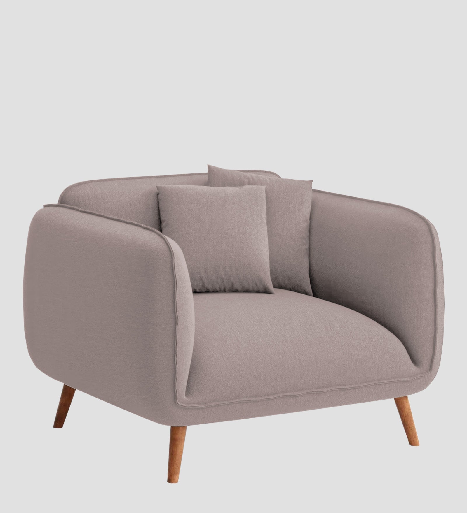 Zia Fabric 1 Seater Sofa In Almond Beige Colour - Febonic Living