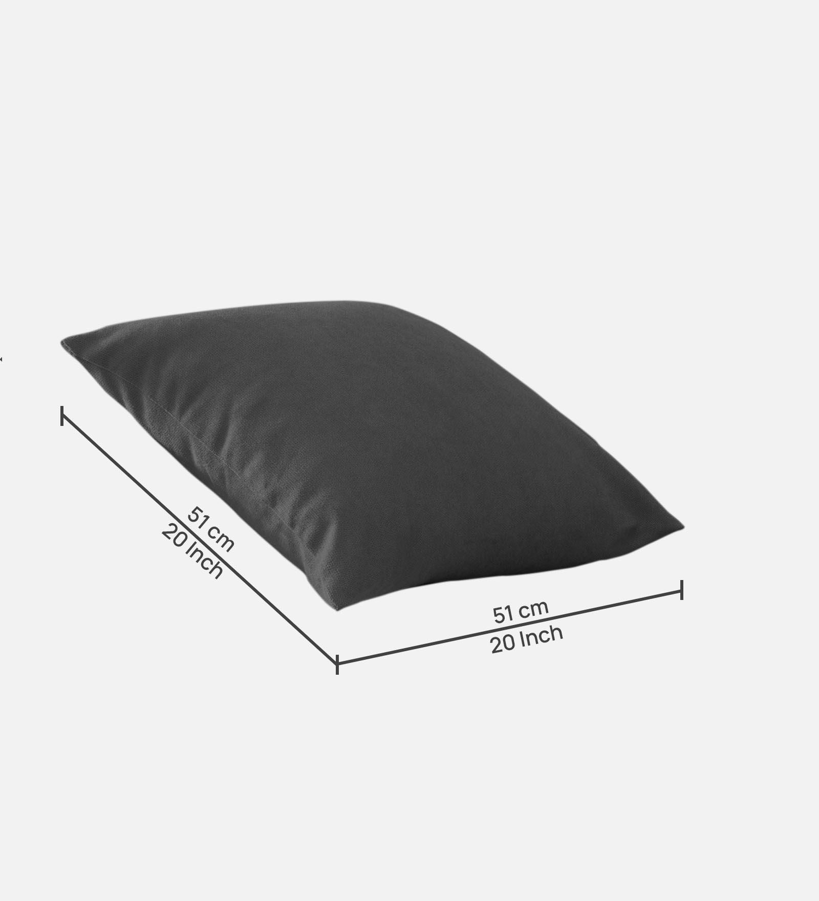 Kaya Fabric (20x20in) Sofa Pillows In Charcoal Grey Colour (Pack of 2) - Febonic Living