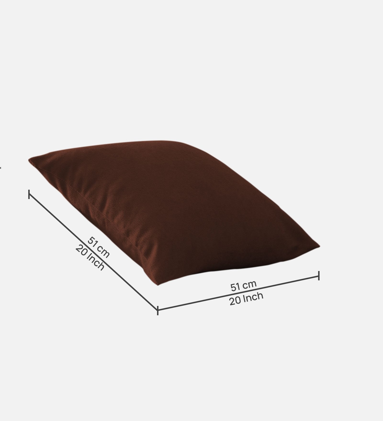 Kaya Fabric (20x20in) Sofa Pillows In Coffee Brown Colour (Pack of 2) - Febonic Living
