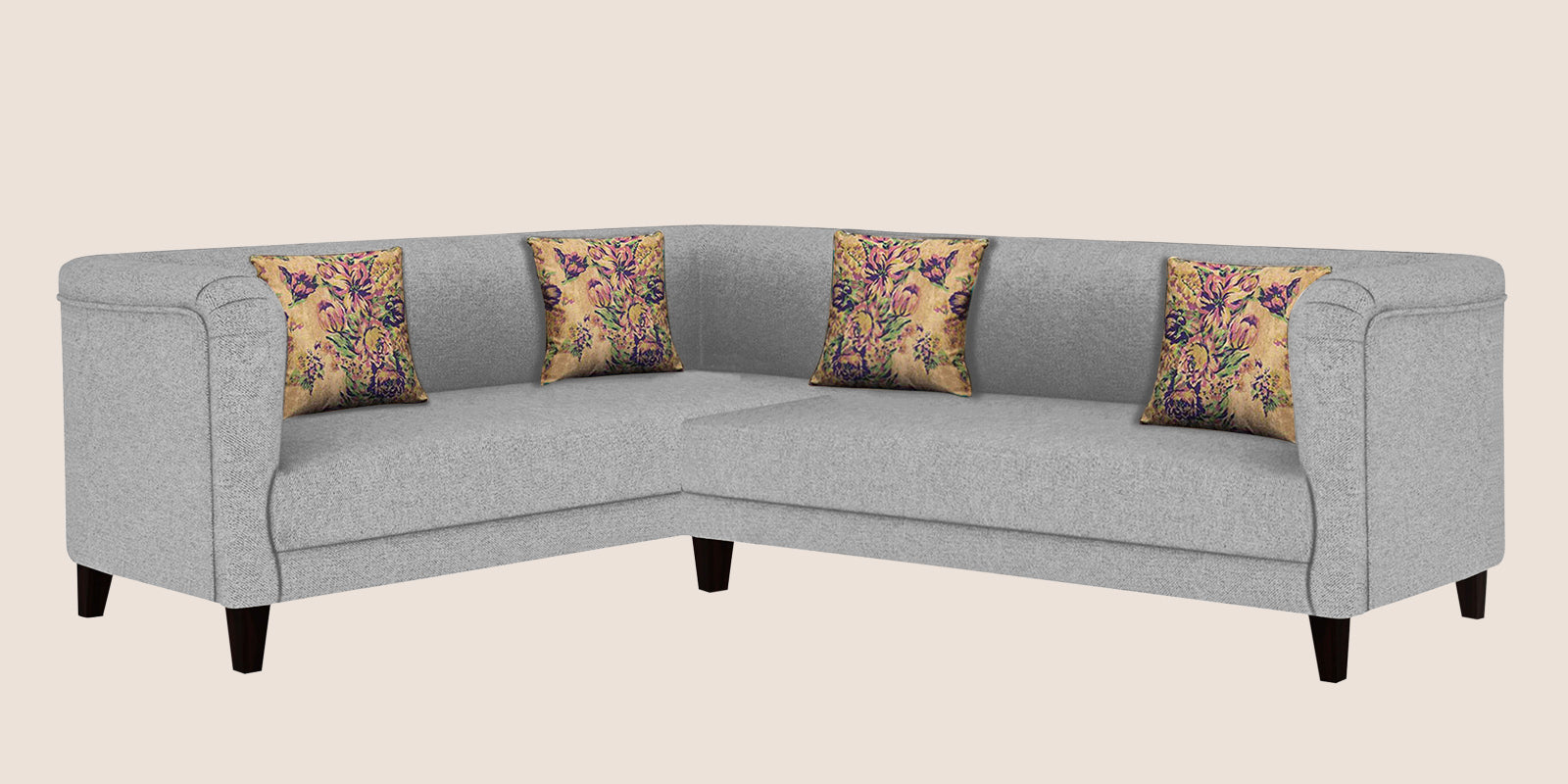 Niki Fabric Corner Sofa In Lit grey Colour - Febonic Living
