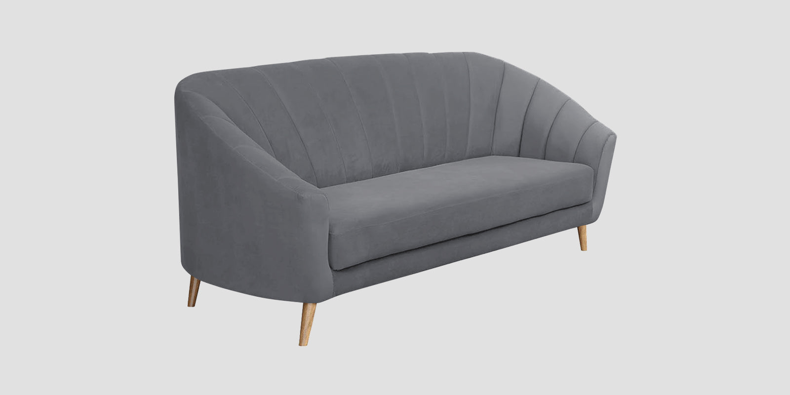 Kaylee Velvet 3 Seater Sofa In Pubble Grey Colour - Febonic Living