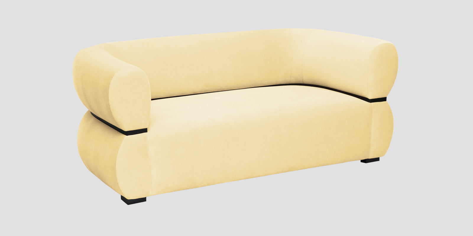 Kula Velvet 2 Seater Sofa In Sandy Beige Colour - Febonic Living