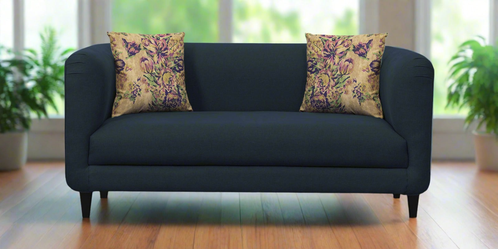 Niki Fabric 2 Seater Sofa In Denim Blue Colour - Febonic Living