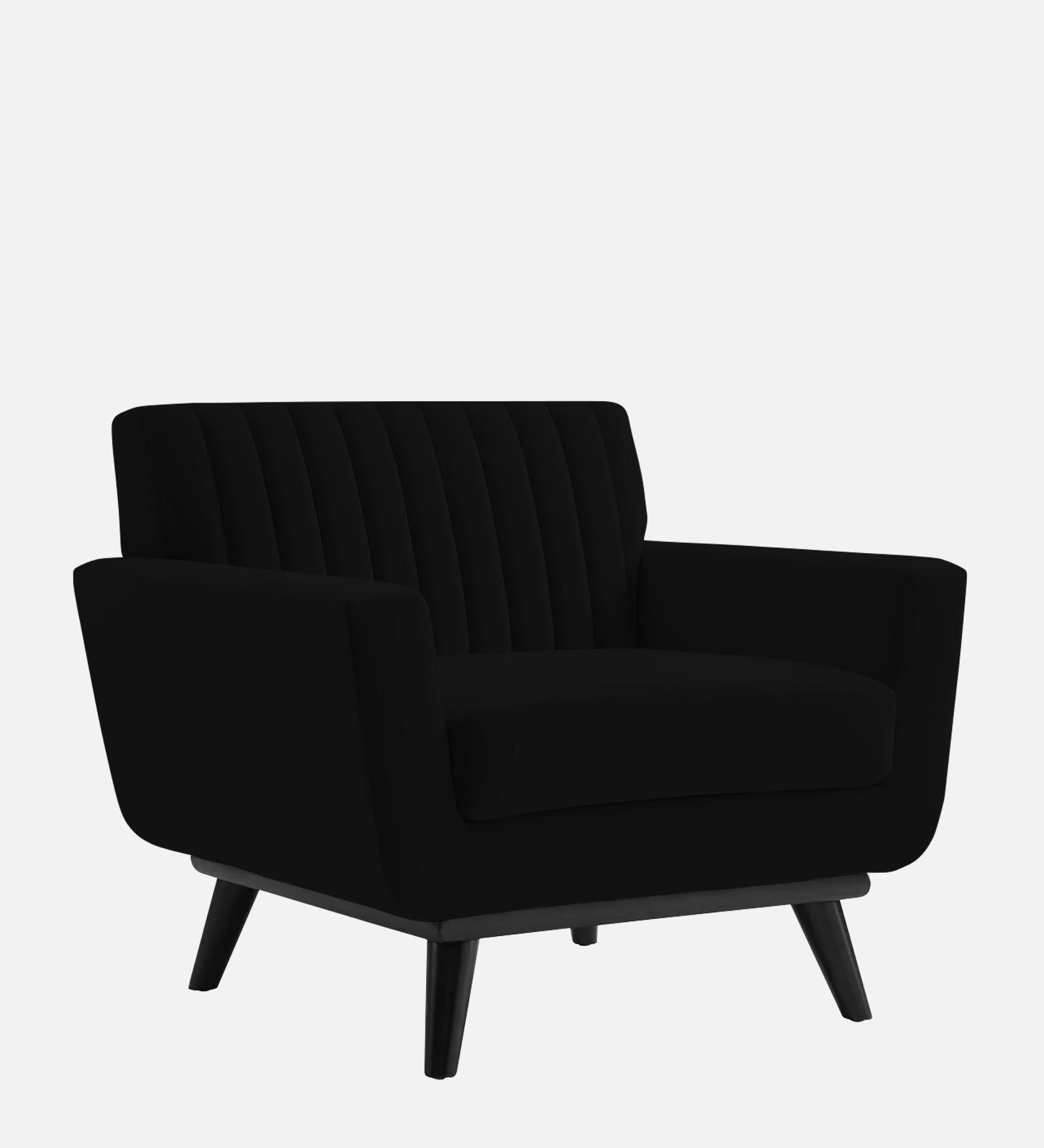 Tucker Velvet 1 Seater Sofa In Adam Black Colour - Febonic Living