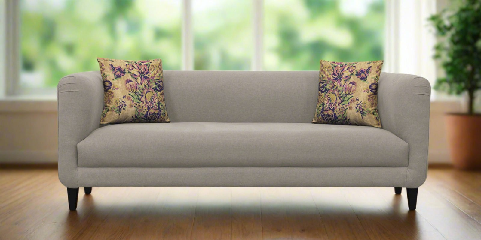 Niki Fabric 3 Seater Sofa In Ash Grey Colour - Febonic Living