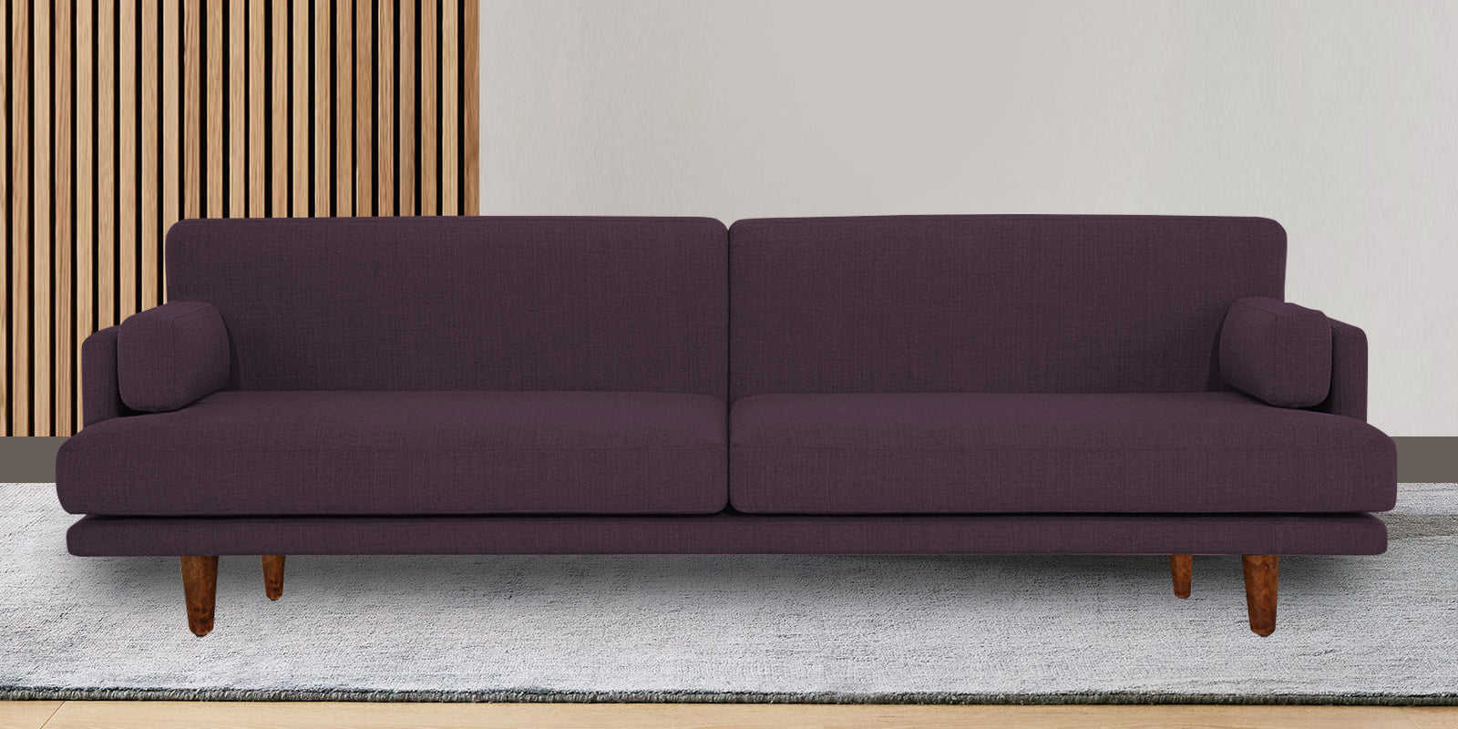 Ricky Fabric 3 Seater Sofa In Greek Purple Colour - Febonic Living