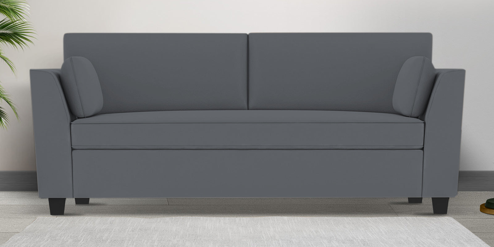 Bristo Velvet 3 Seater Sofa In pubble grey Colour With Storage - Febonic Living