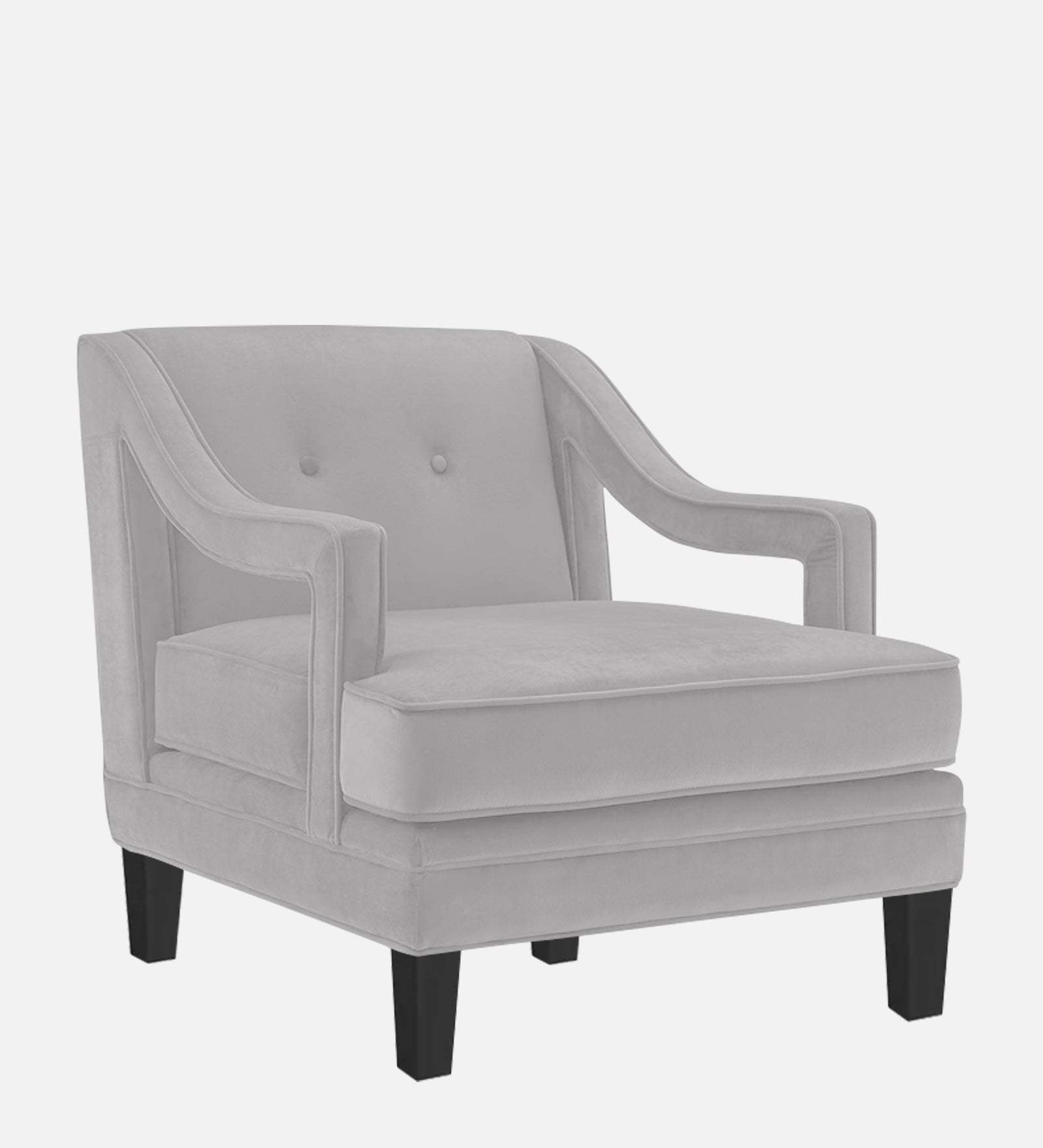 Daffy Velvet 1 Seater Sofa In Concrete Grey Colour - Febonic Living