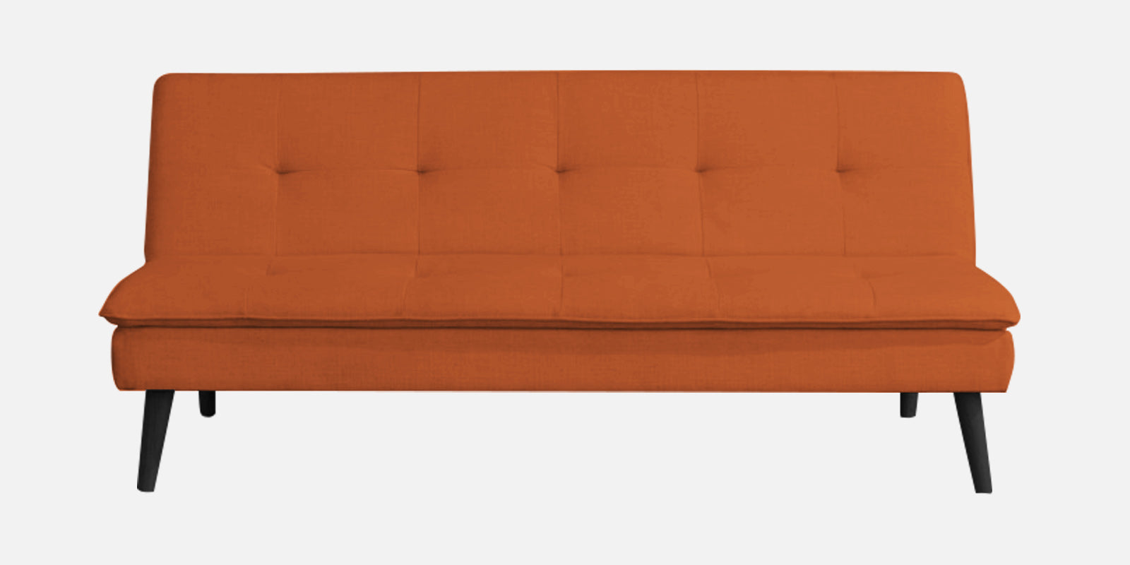 Toner Fabric 3 Seater Convertible Sofa Cum Bed In Vivid Orange Colour - Febonic Living