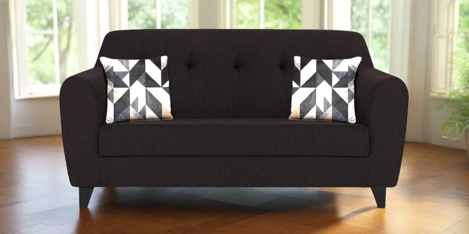 Melaan Fabric 2 Seater Sofa In Cara Brown Colour - Febonic Living