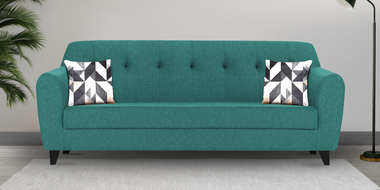 Melaan Fabric 3 Seater Sofa In Sea Green Colour - Febonic Living