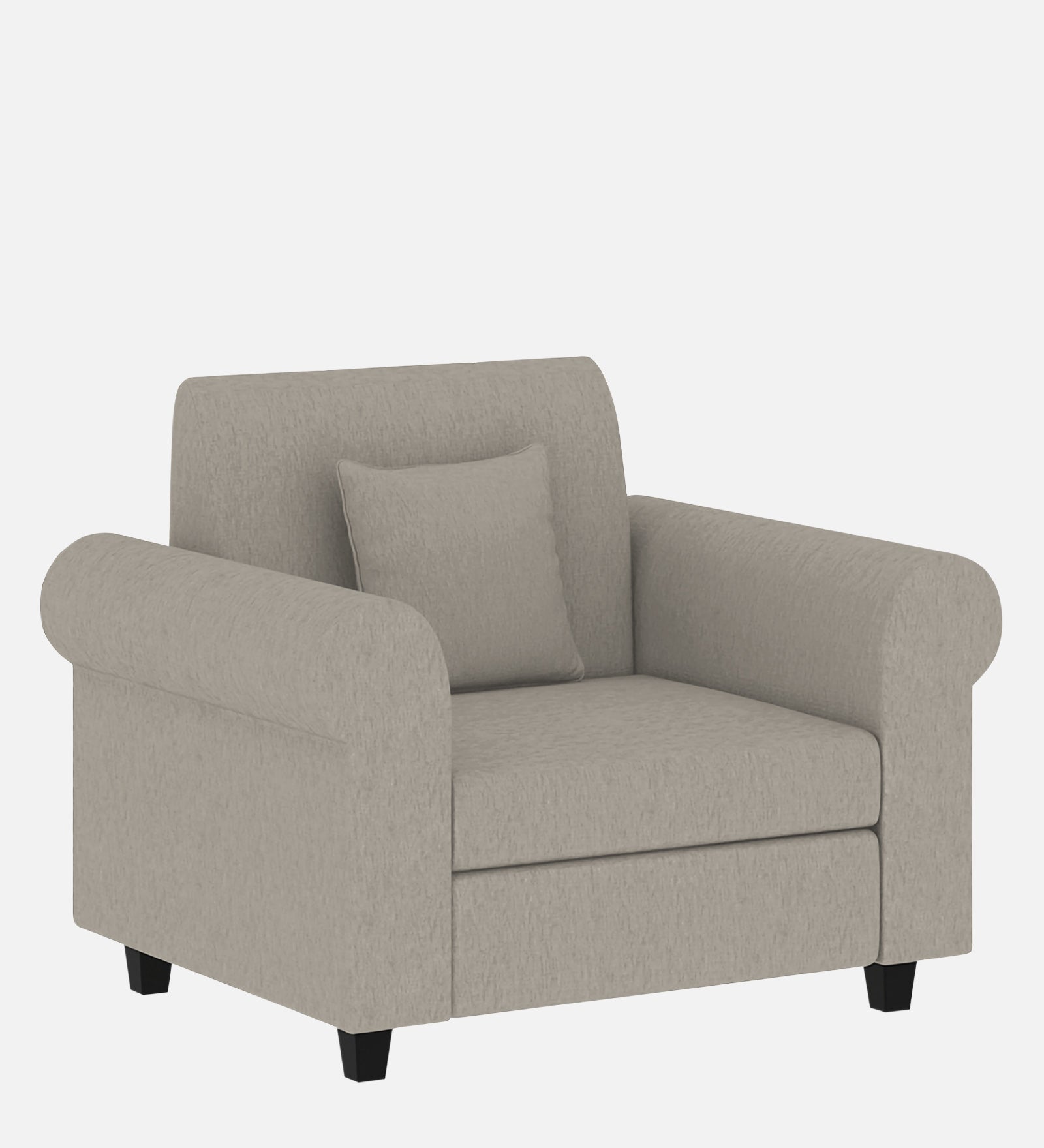 Derado Fabric 1 Seater Sofa In Ash Grey Colour - Febonic Living
