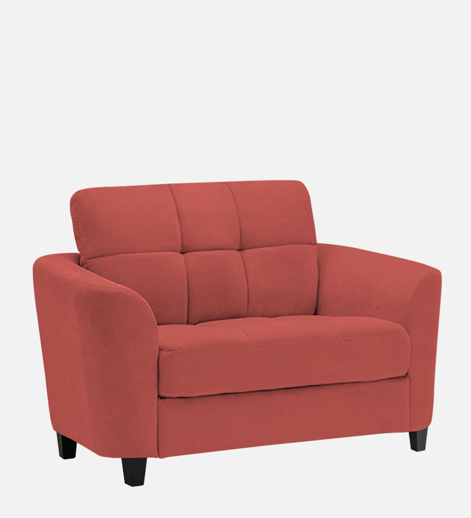 Mulan Fabric 1 Seater Sofa In Salmon Pink Colour - Febonic Living