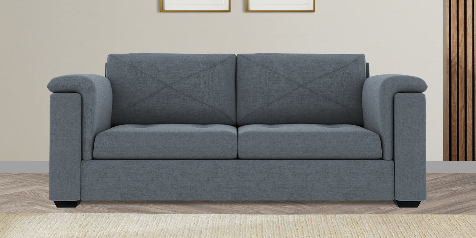 Andres Fabric 3 Seater Sofa In Indigo Blue Colour - Febonic Living