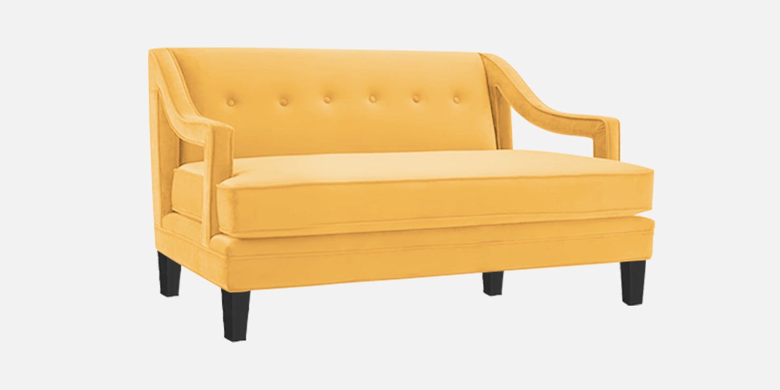 Daffy Velvet 2 Seater Sofa In Turmeric Yellow Colour - Febonic Living