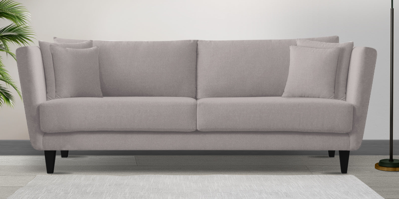 Norway Velvet 3 Seater Sofa In Pearl Grey Colour - Febonic Living