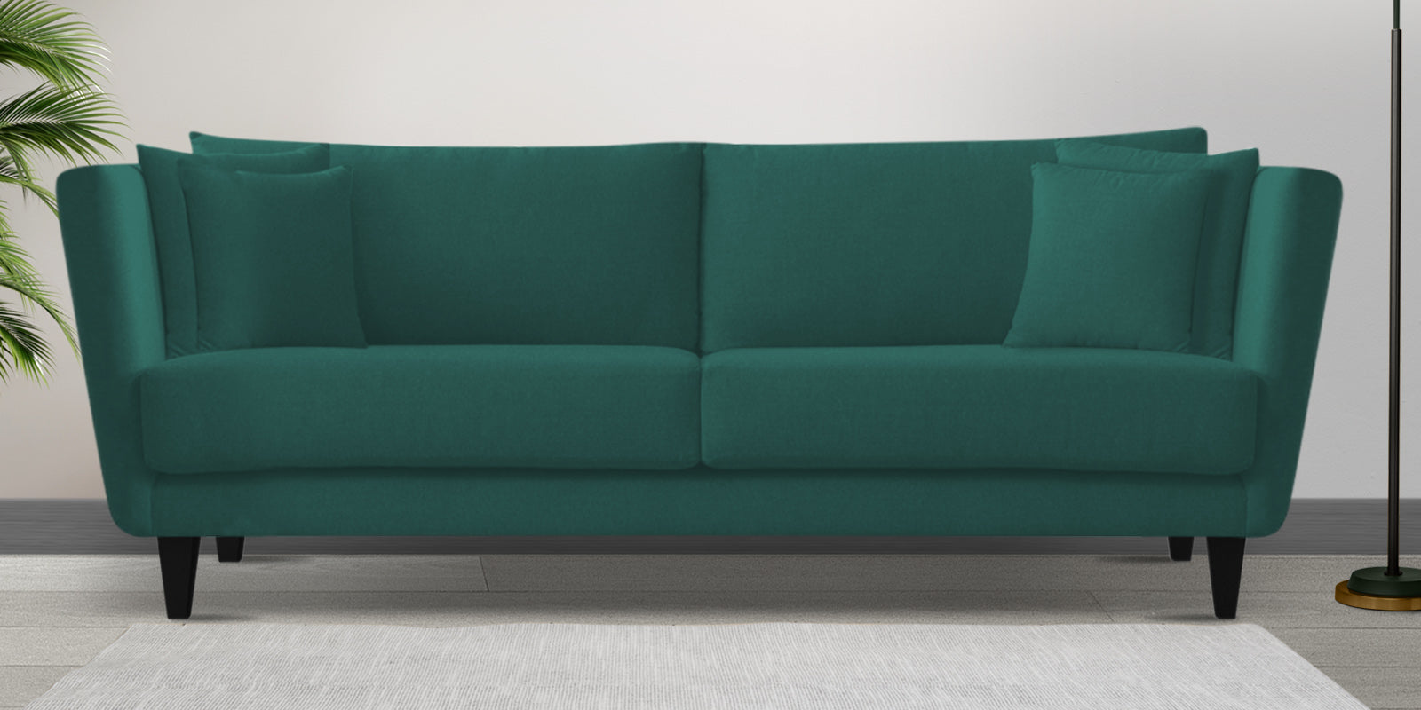 Norway Velvet 3 Seater Sofa In Pine Green Colour - Febonic Living
