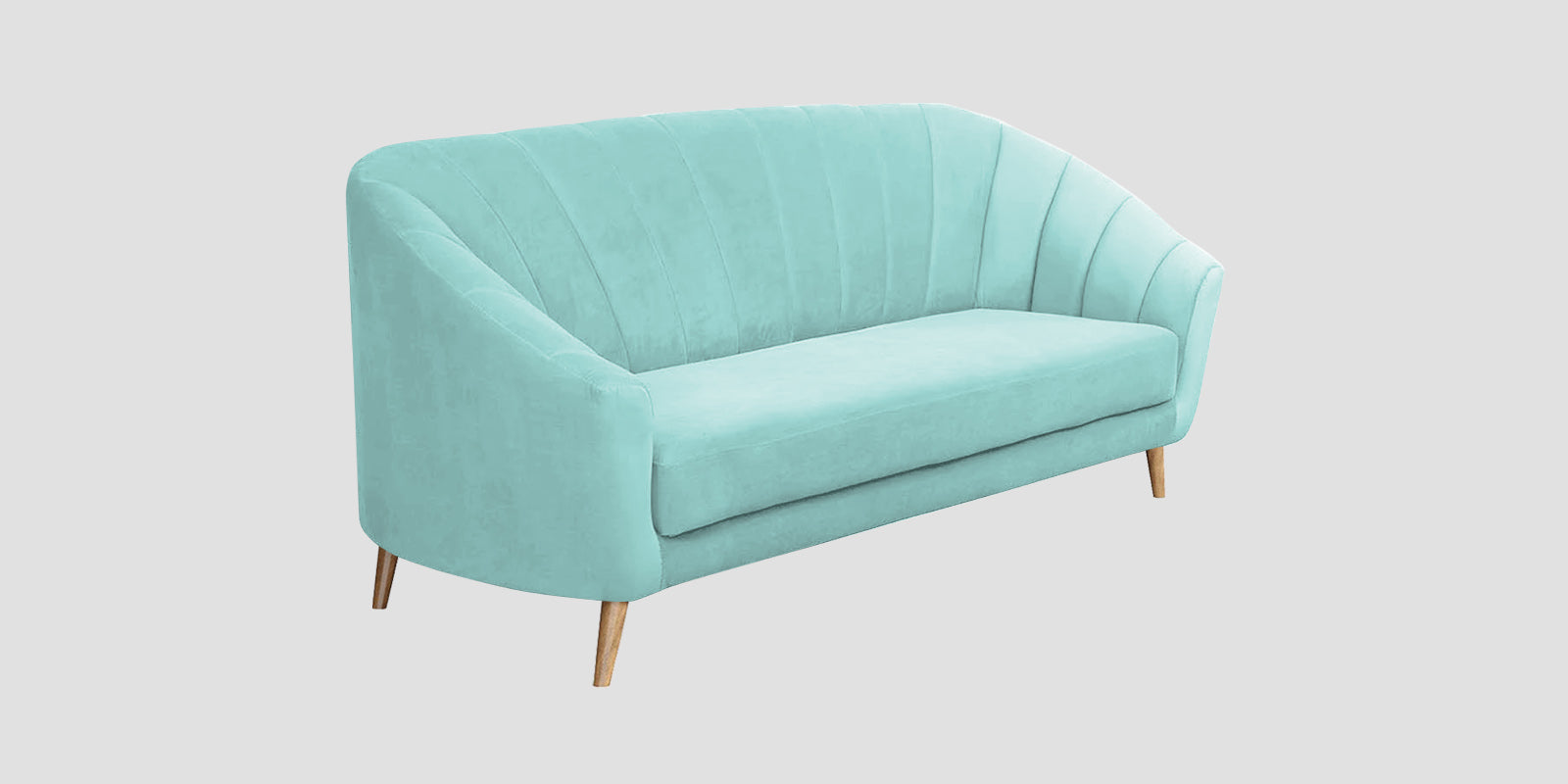 Kaylee Velvet 3 Seater Sofa In Barmunda Aqua Colour - Febonic Living