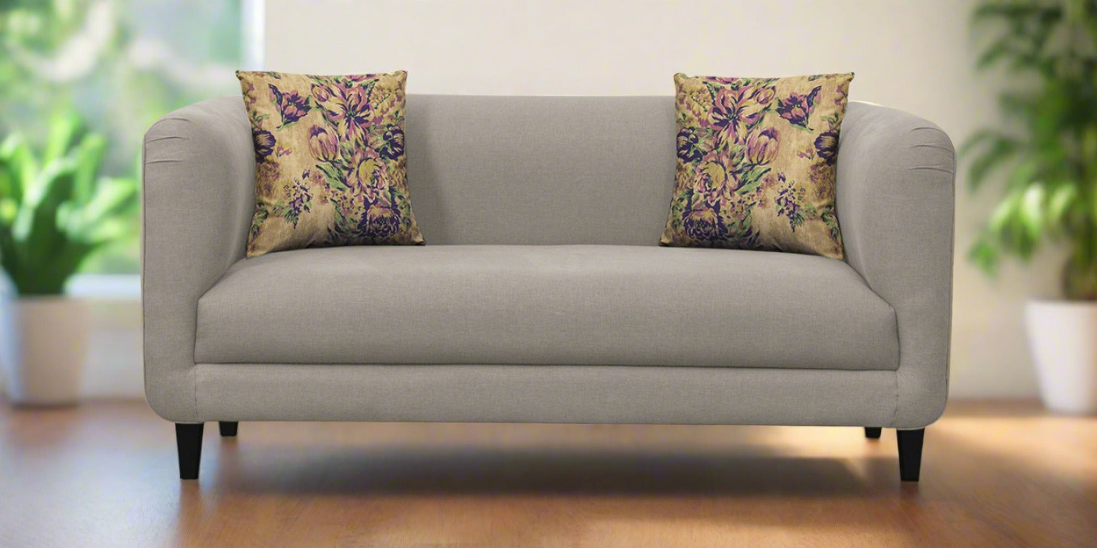 Niki Fabric 2 Seater Sofa In Ash Grey Colour - Febonic Living