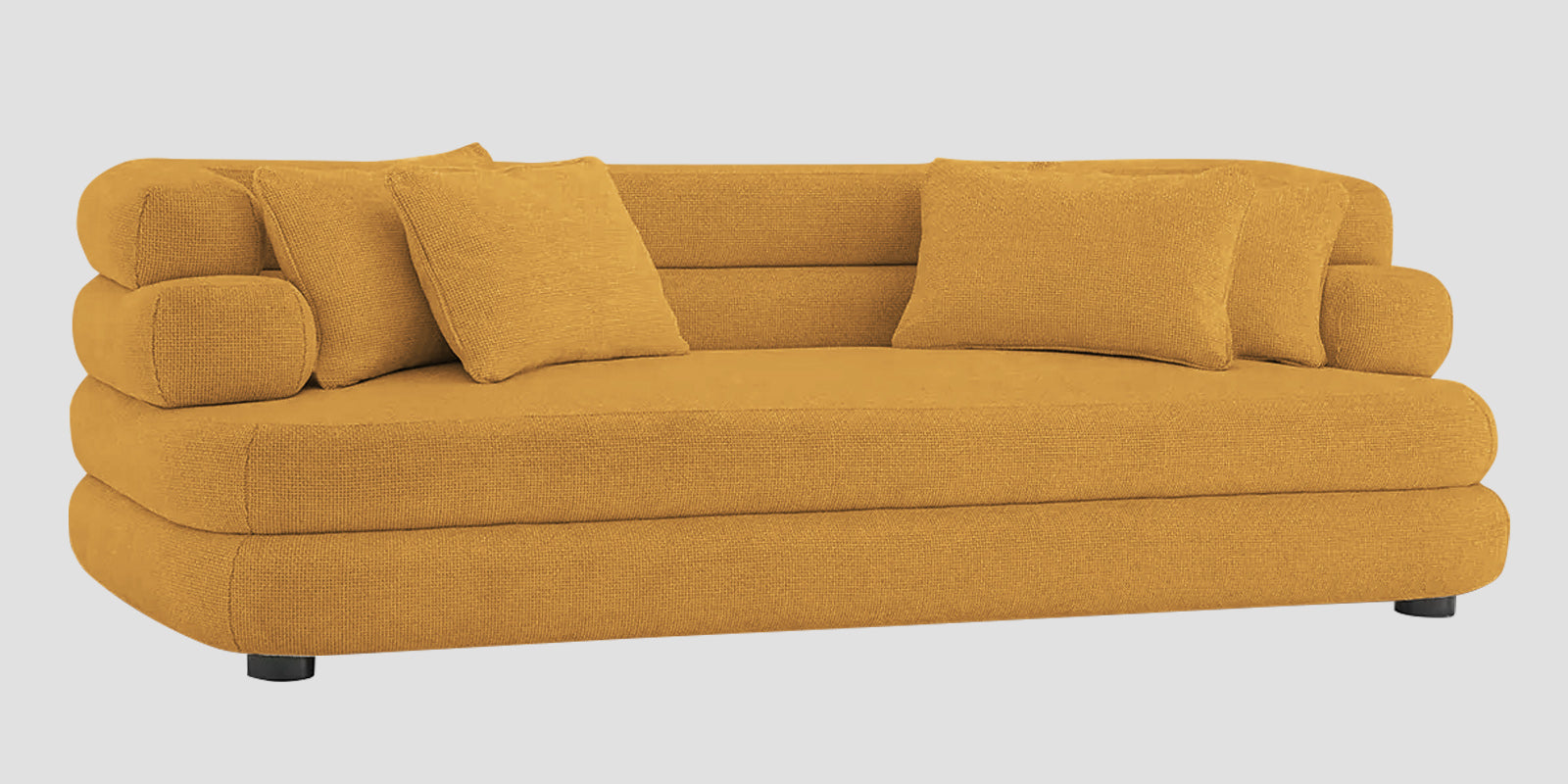 Wener Fabric 3 Seater Sofa In Corn Yellow Colour - Febonic Living