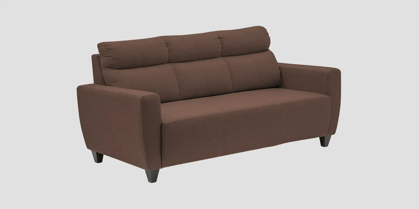 Burban Fabric 3 Seater Sofa In Latte Brown Colour Febonic Living