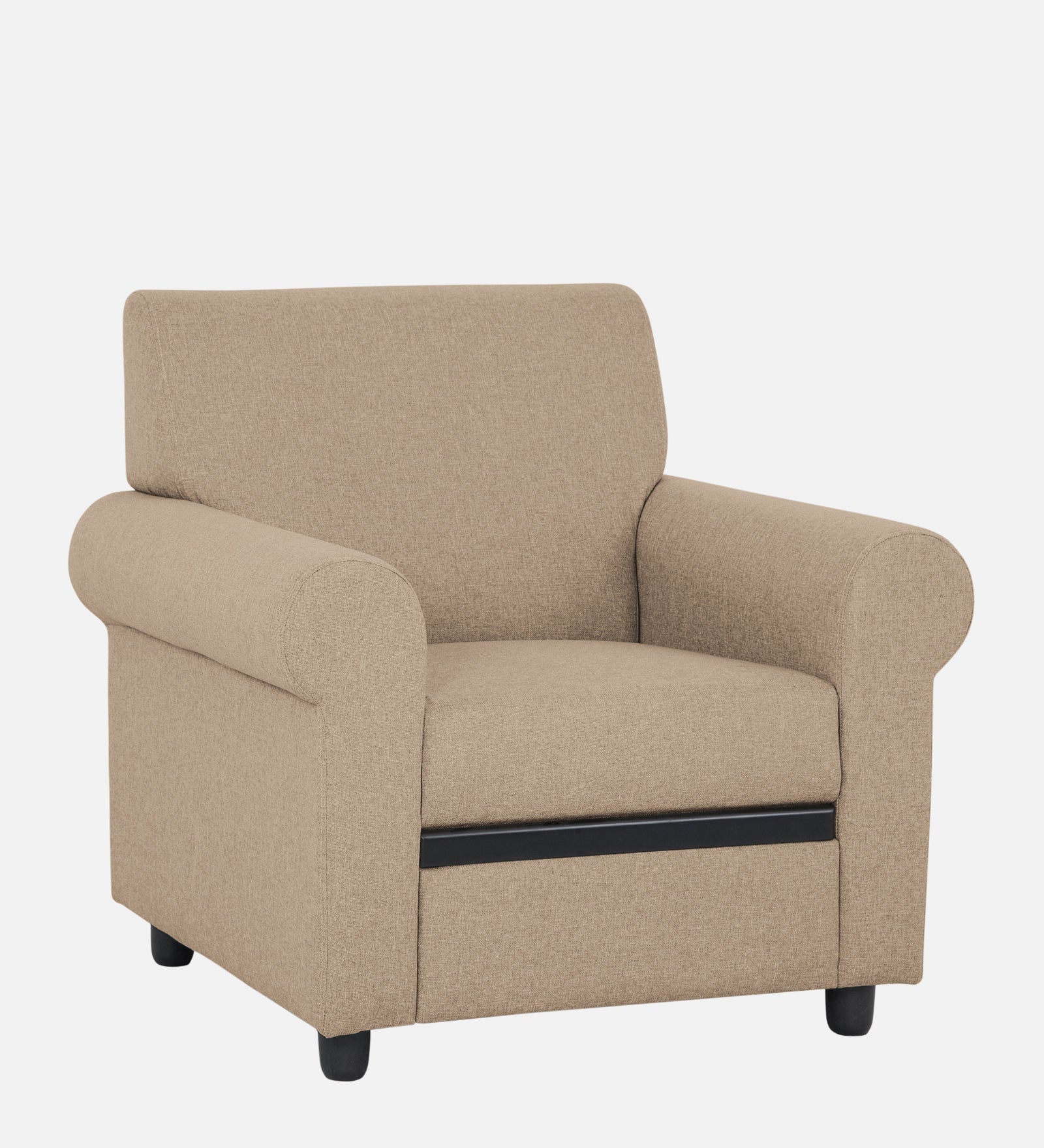 Ribby Fabric 1 Seater Sofa In Olive Beige Colour - Febonic Living