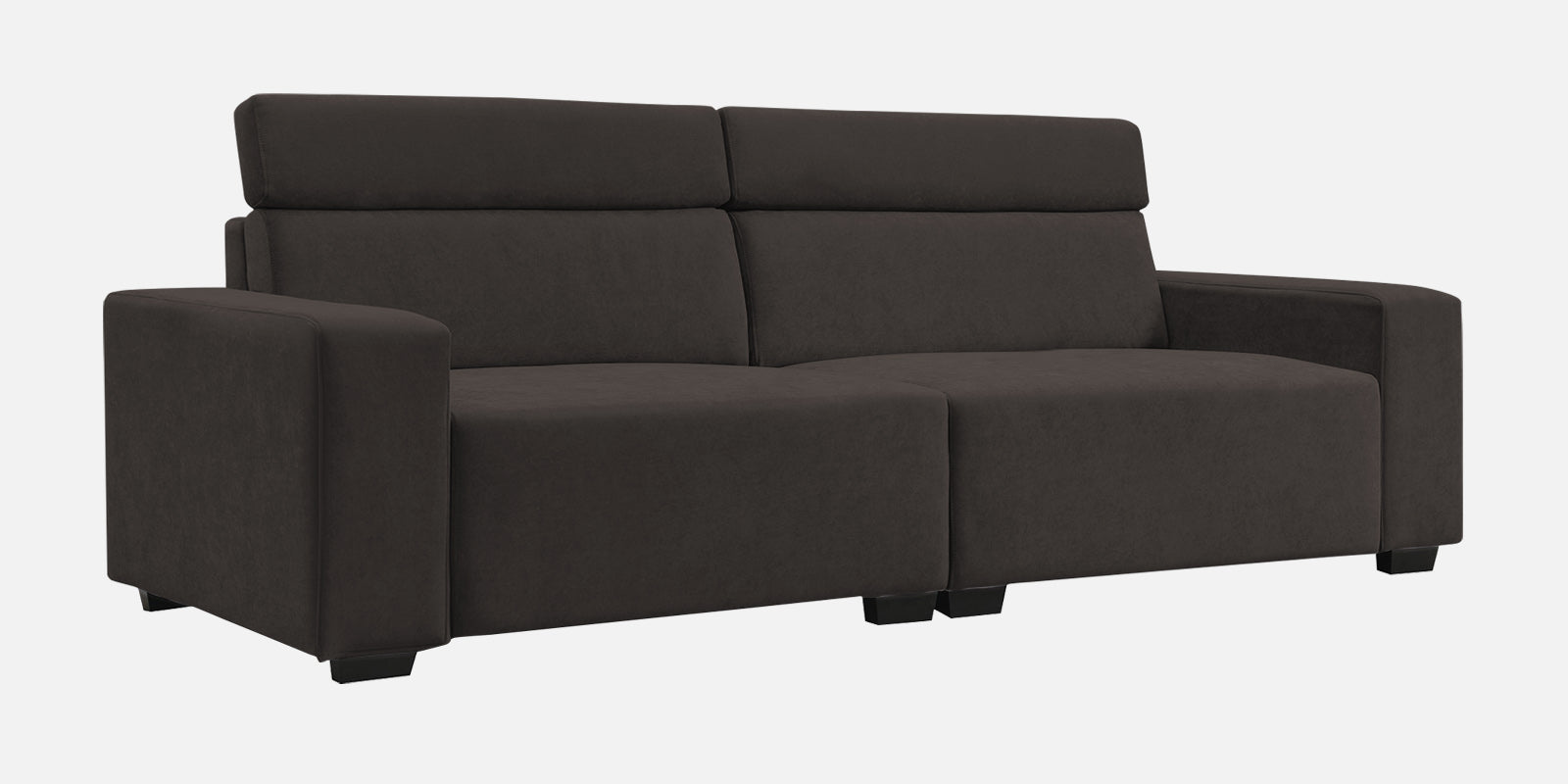 Hiro Fabric 3 Seater Sofa In Coal Brown Colour - Febonic Living