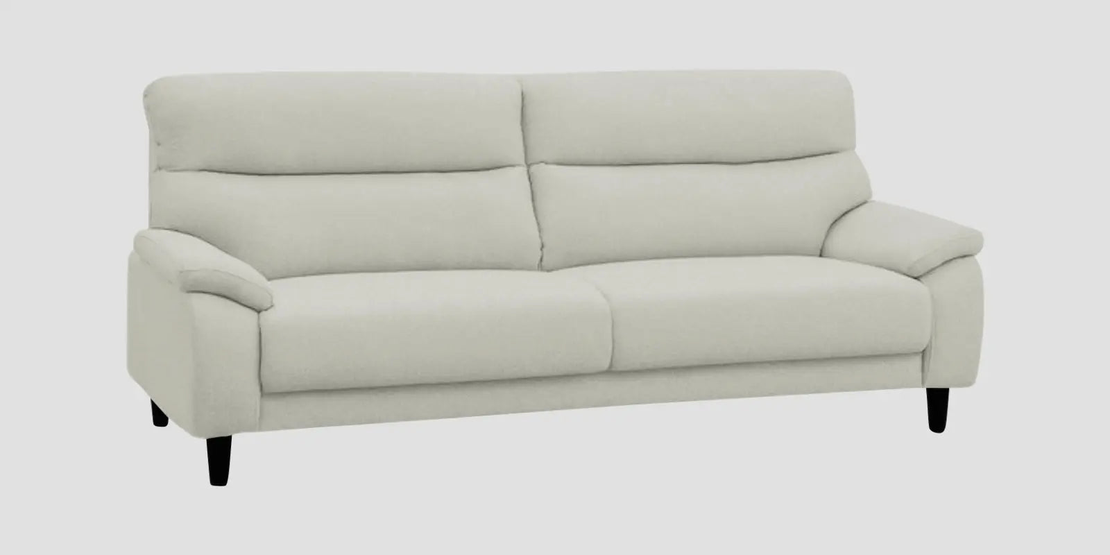Zibby Fabric 3 Seater Sofa In Pearl White Colour Febonic Living
