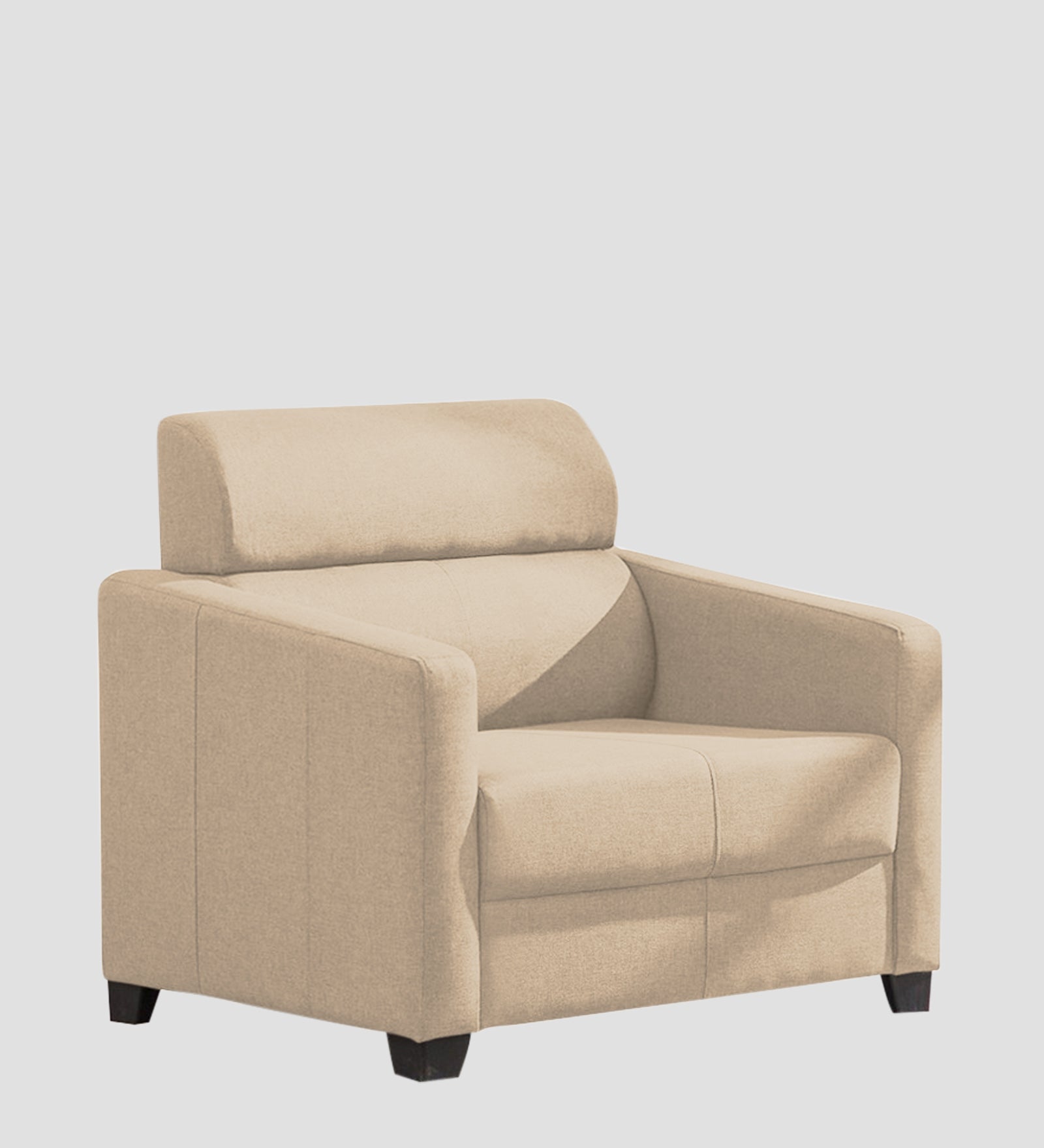 Devo Fabric 1 Seater Sofa In Olive Beige Colour - Febonic Living