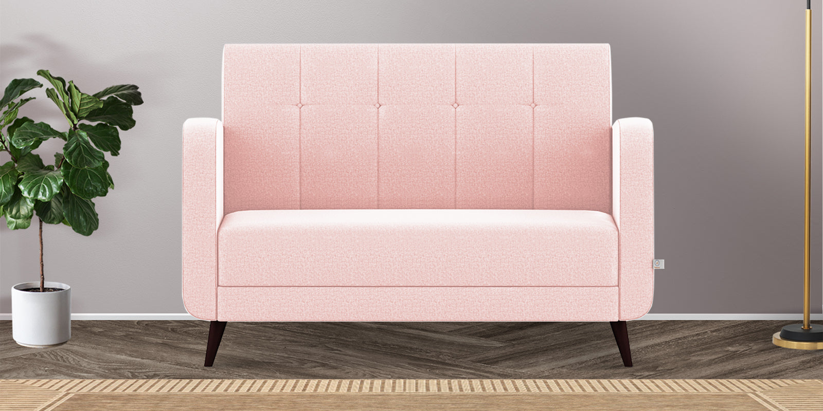 Wiki Velvet 2 Seater Sofa In Millennial Pink Colour - Febonic Living