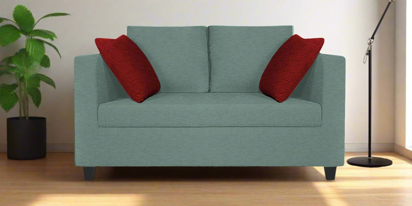 Nuska Fabric 2 Seater Sofa In Suka Grey Colour - Febonic Living