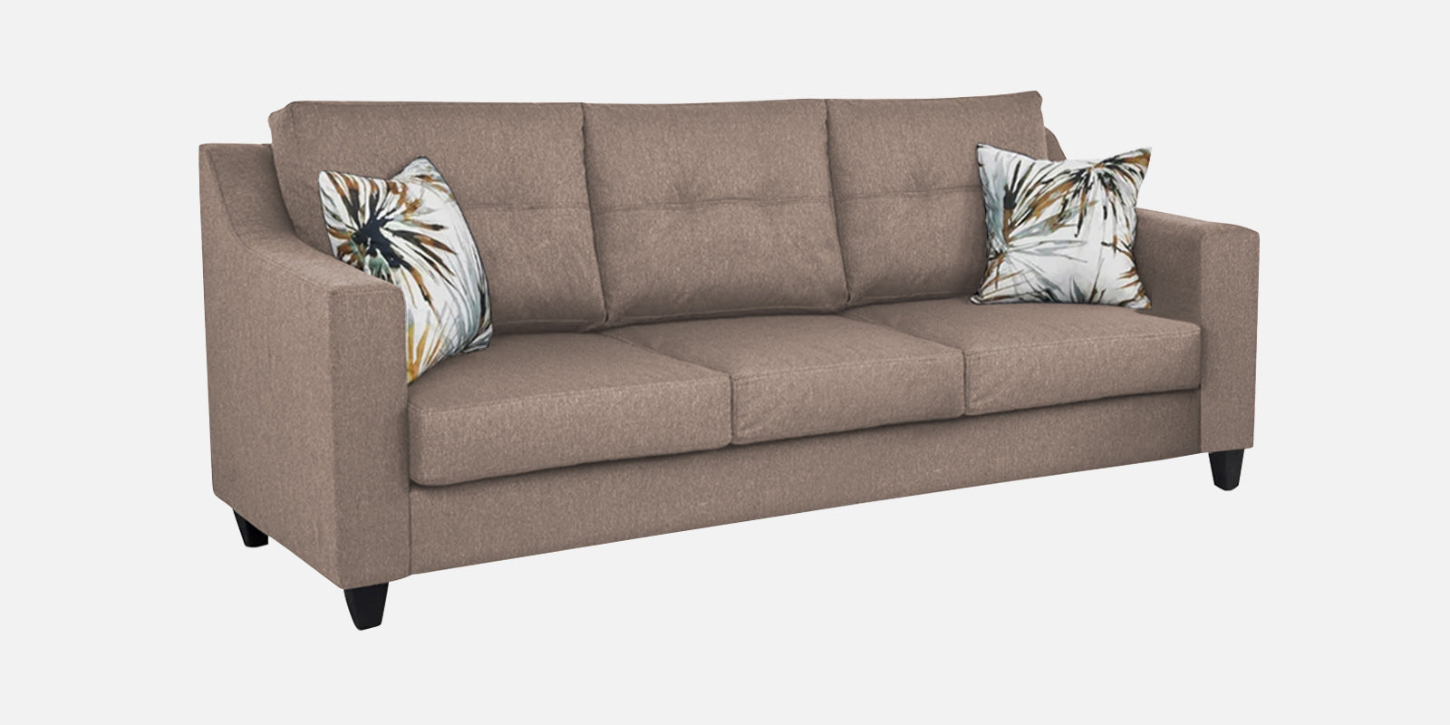 Welly Fabric 3 Seater Sofa In Khadi Beige Colour - Febonic Living