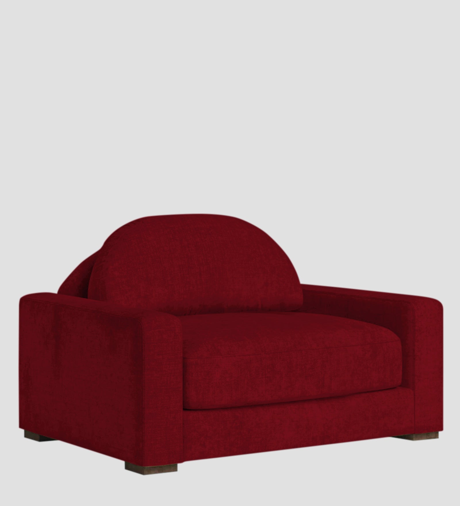 Dara Fabric 1 Seater Sofa In Ruby Red Colour - Febonic Living