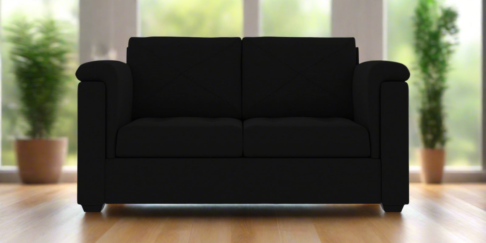 Andres Fabric 2 Seater Sofa in Heather Black Colour