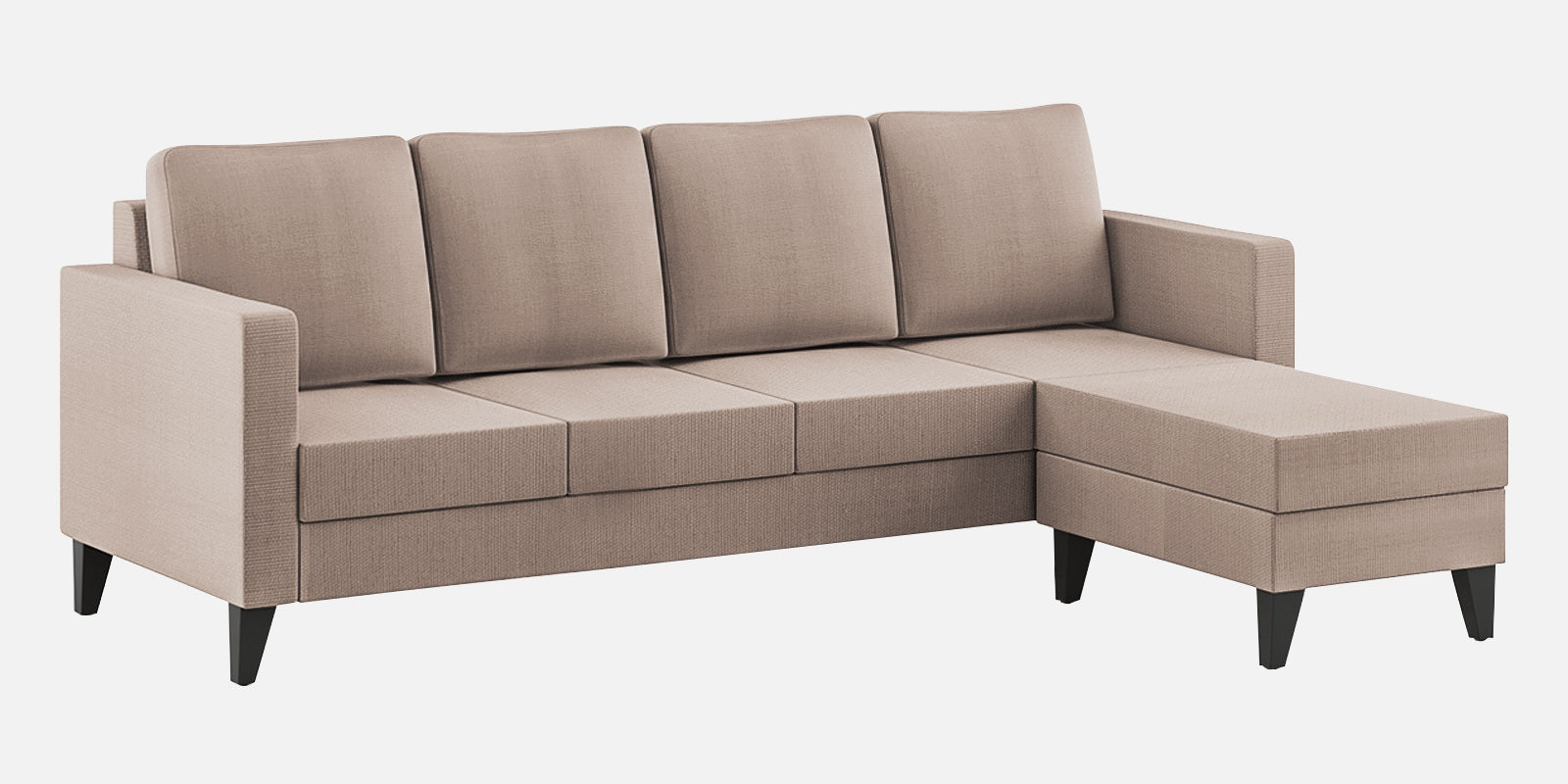 Nori Fabric LHS Sectional Sofa (3+Lounger) In Kadhi Beige Colour - Febonic Living
