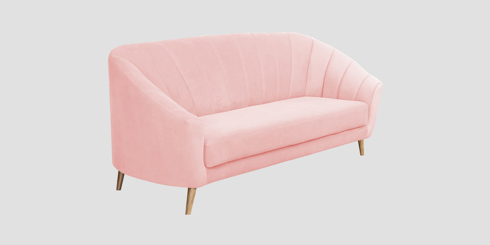 Kaylee Velvet 3 Seater Sofa In Millennial Pink Colour - Febonic Living