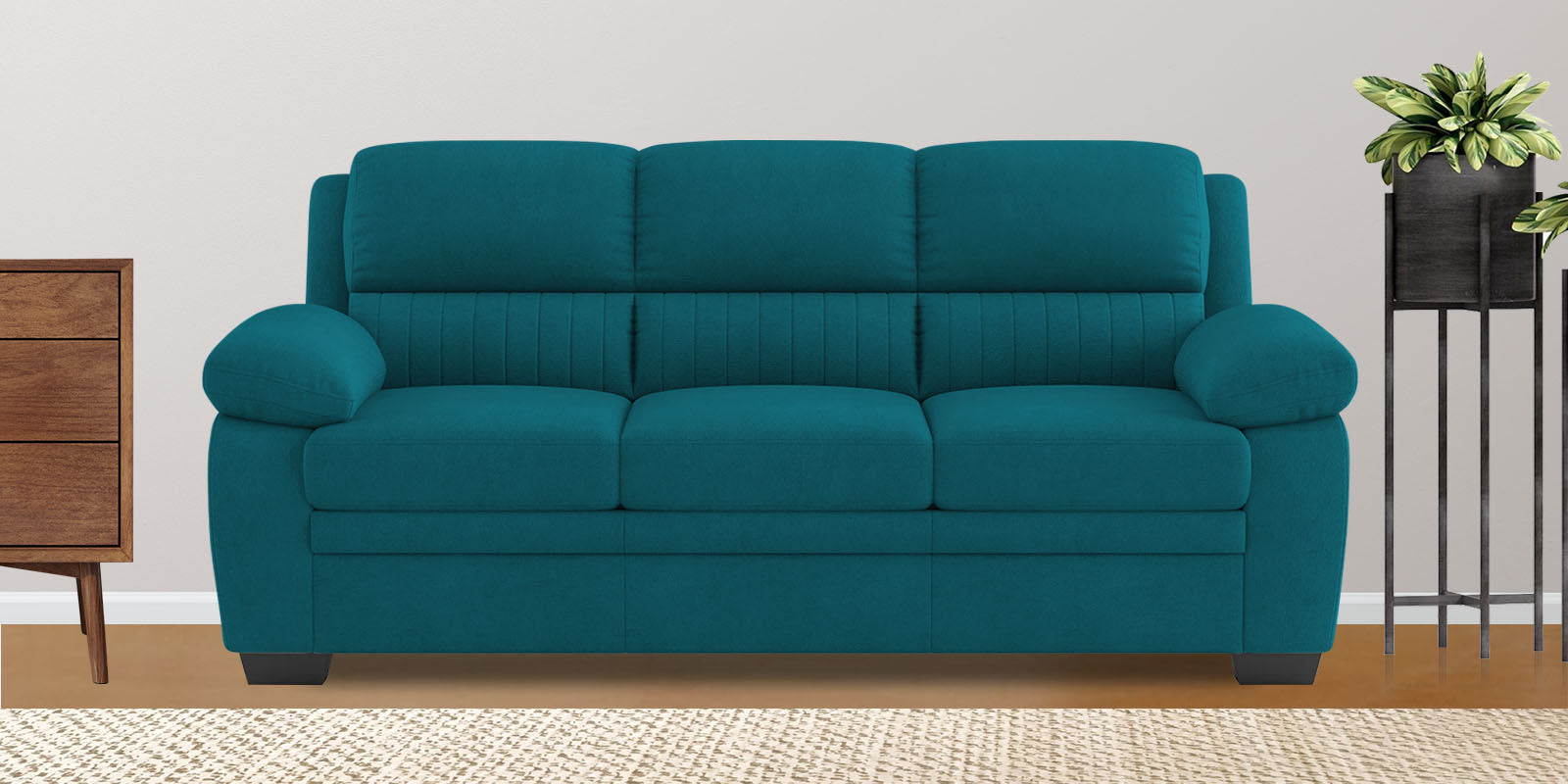 Miranda Velvet 3 Seater Sofa In Pine green Colour - Febonic Living