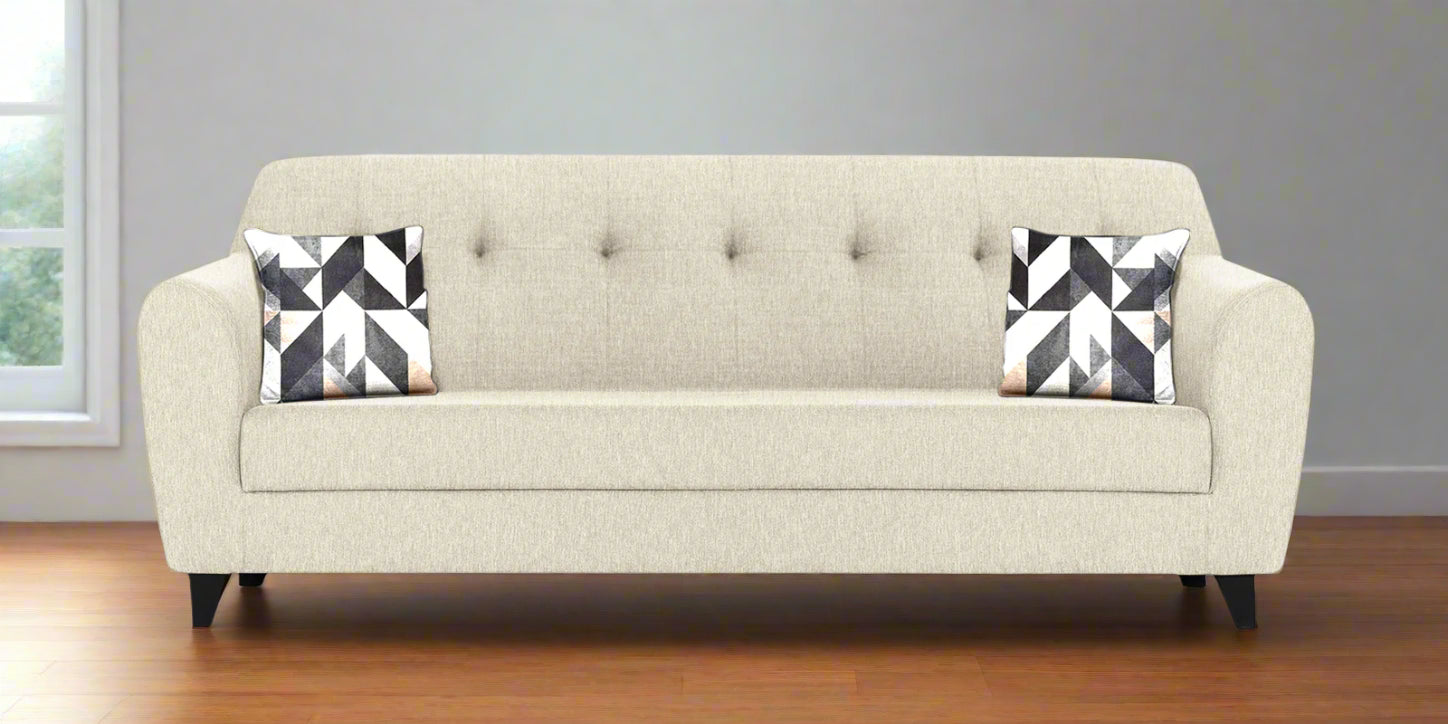 Melaan Fabric 3 Seater Sofa In Ivory cream Colour - Febonic Living