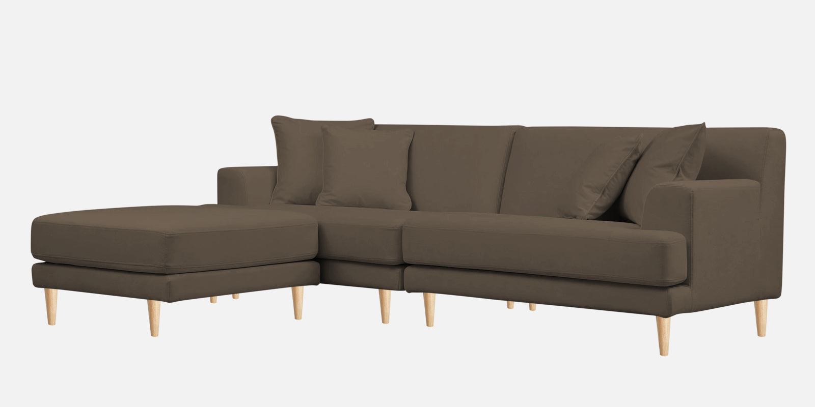 Woody Fabric RHS Sectional Sofa (3+Lounger) In Broco Dust Colour - Febonic Living