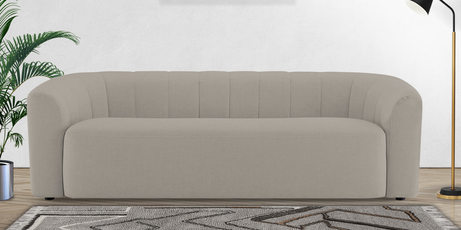 Mara Fabric 3 Seater Sofa In Ash Grey Colour - Febonic Living
