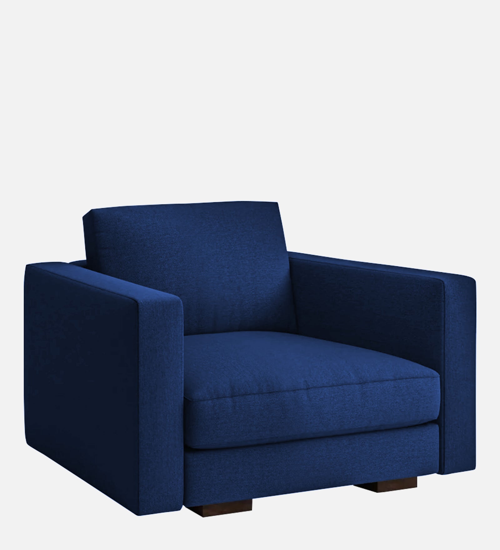 Messy Fabric 1 Seater Sofa In Royal Blue Colour - Febonic Living