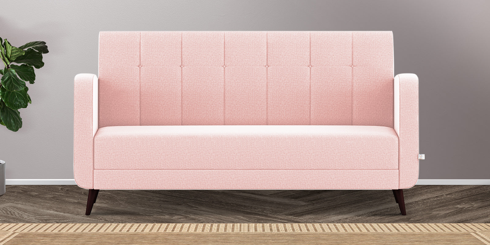 Wiki Velvet 3 Seater Sofa in Millennial Pink Colour