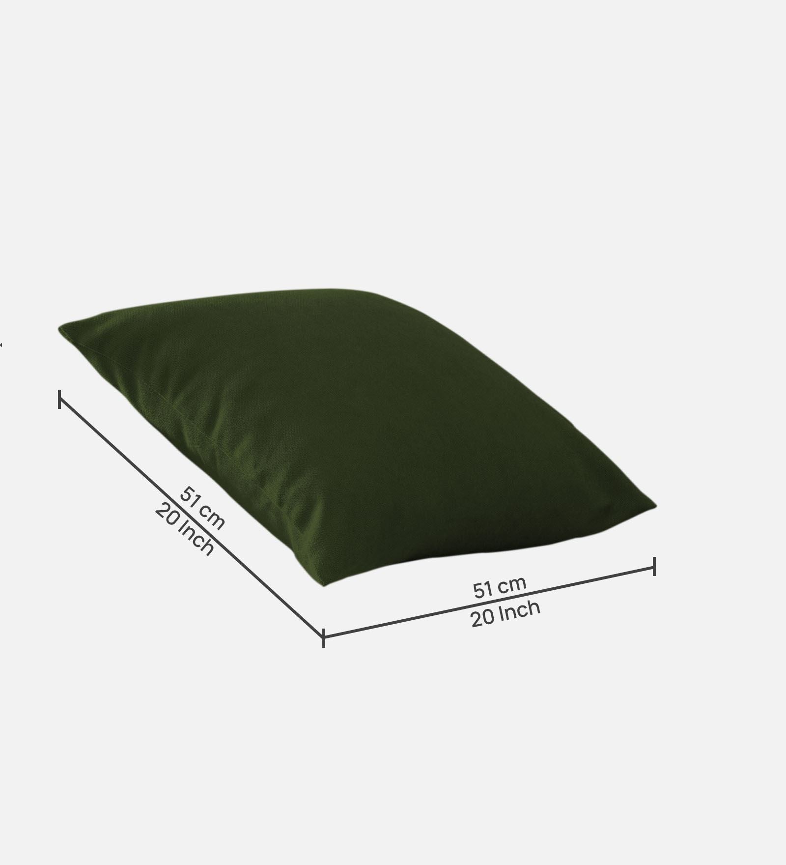 Kaya Fabric (20x20in) Sofa Pillows In Olive Green Colour (Pack of 2) - Febonic Living
