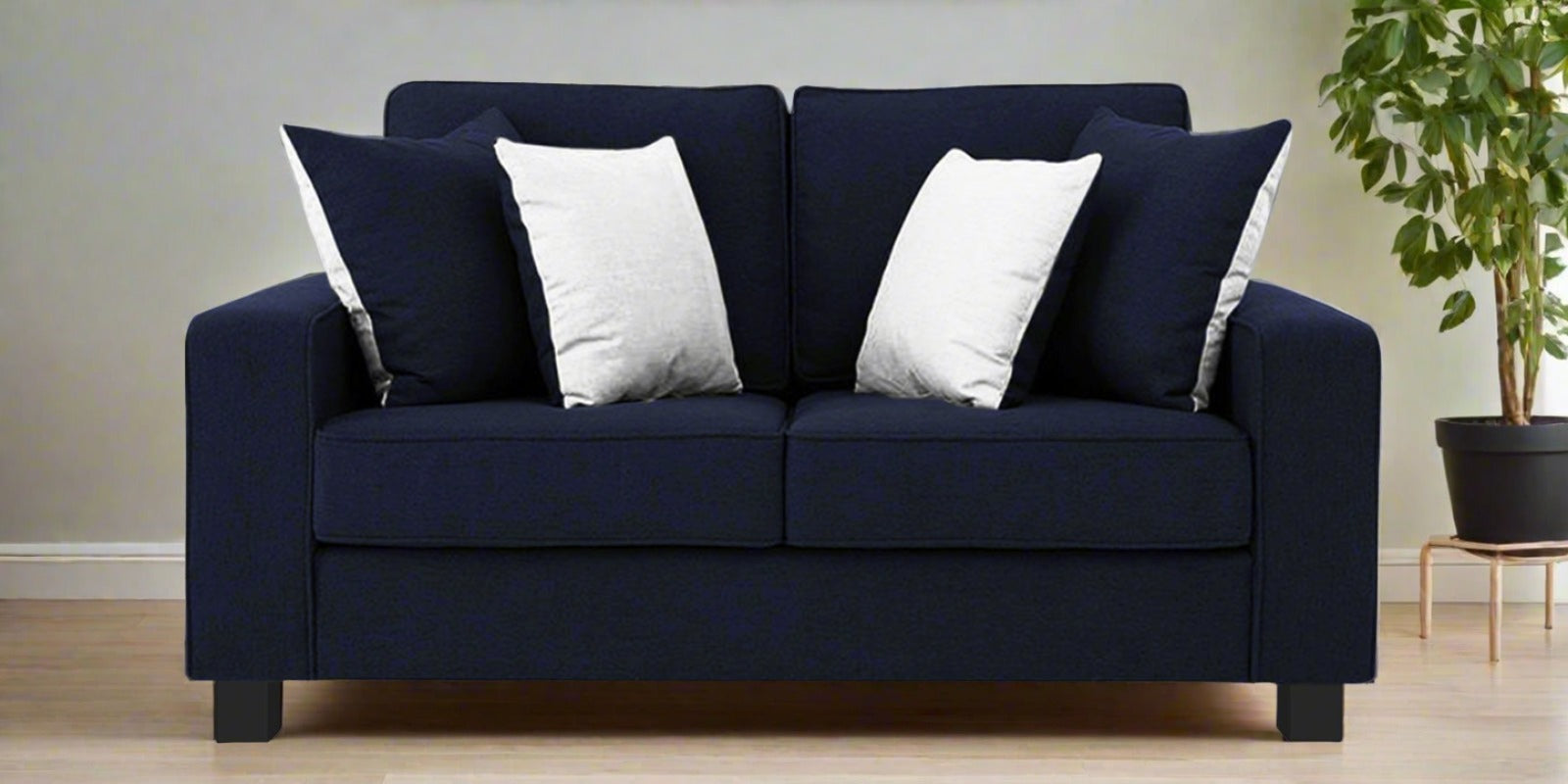 Ladybug Fabric 2 Seater Sofa In Royal Blue Colour - Febonic Living