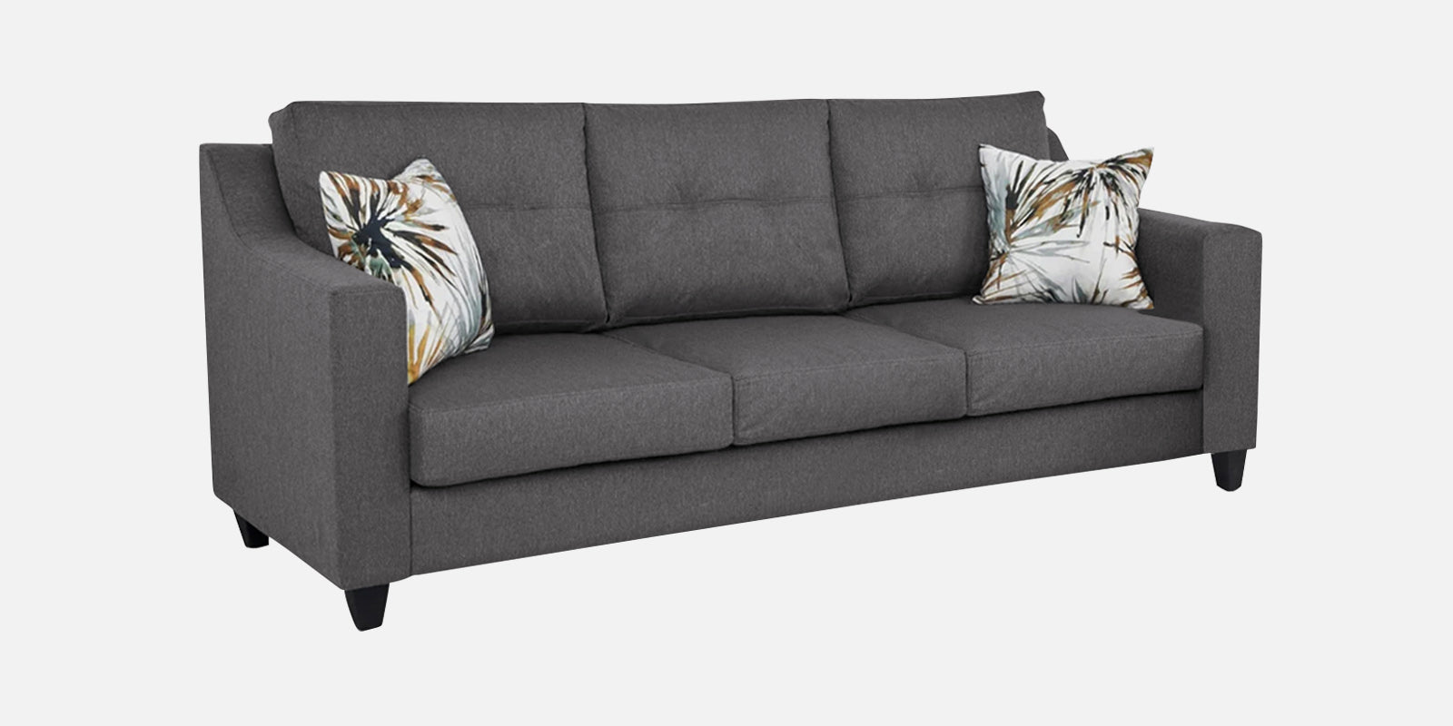 Welly Fabric 3 Seater Sofa In Sudo Grey Colour - Febonic Living
