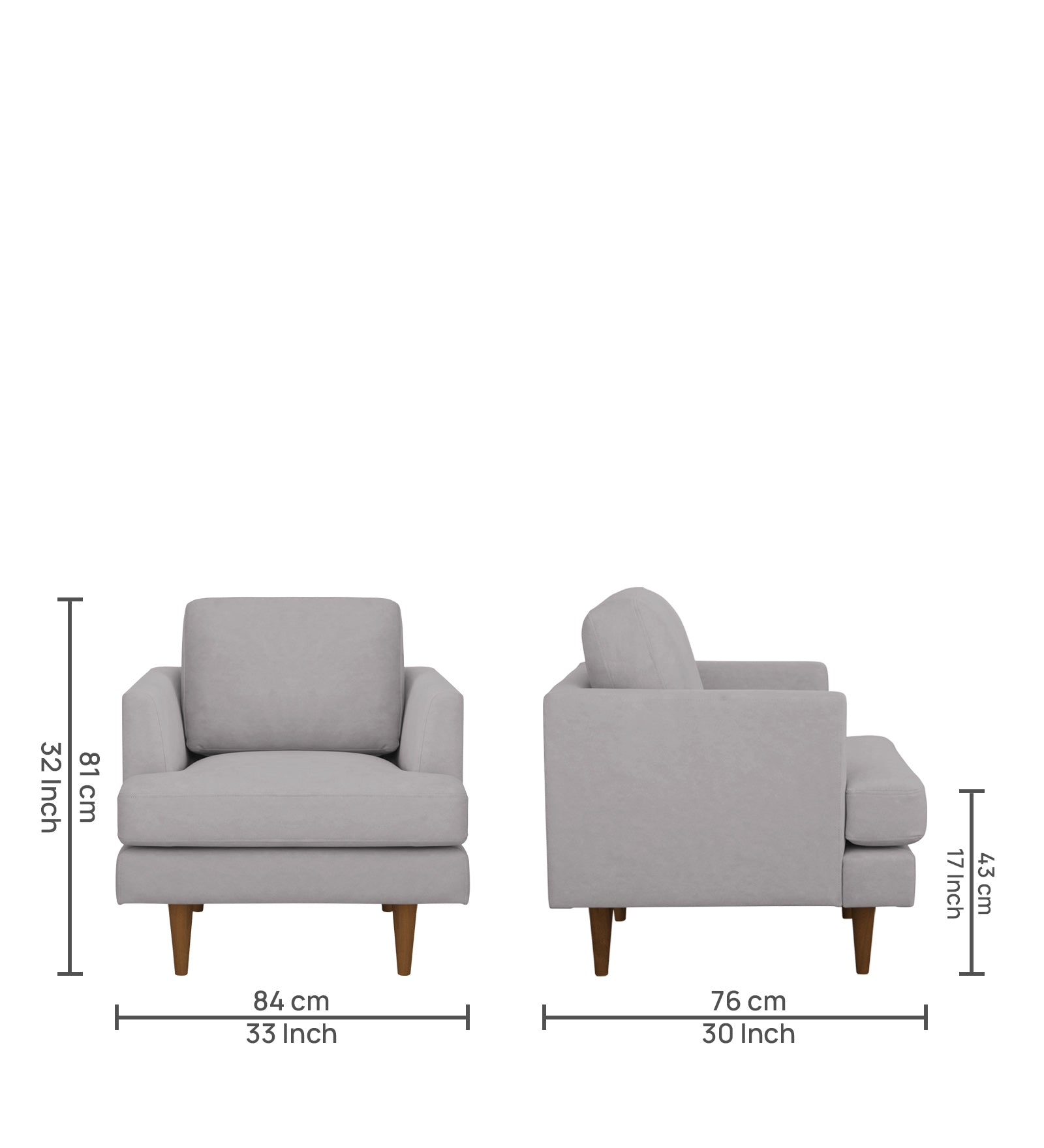 Motra Velvet 1 Seater Sofa In Concrete grey Colour - Febonic Living